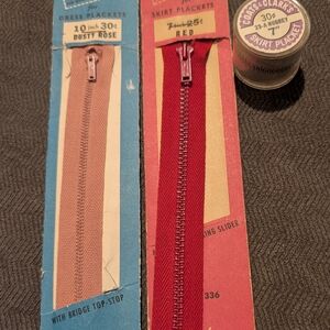 Vintage Lot of Zipper New Old Stock NOS Ephemera Talon Clarks Red Pink Grey